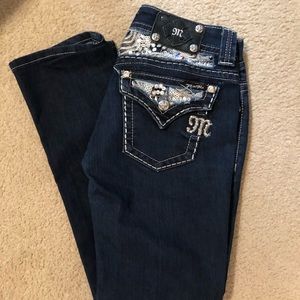 Miss Me cropped skinny dark wash jean